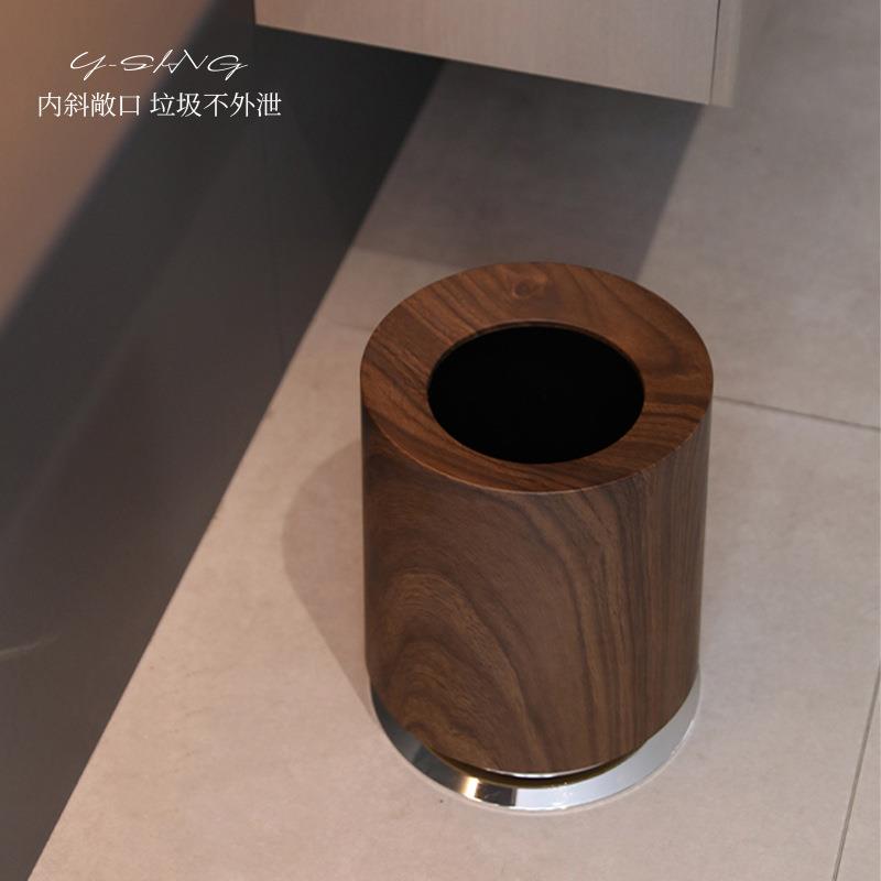 古仿木纹垃圾桶家用轻奢感客厅酒卧室卫生间中风店XCU用商卫生桶