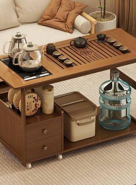 fLE移动茶桌茶小茶台烧壶一体家用水柜茶无品牌/车茶桌柜泡茶边水