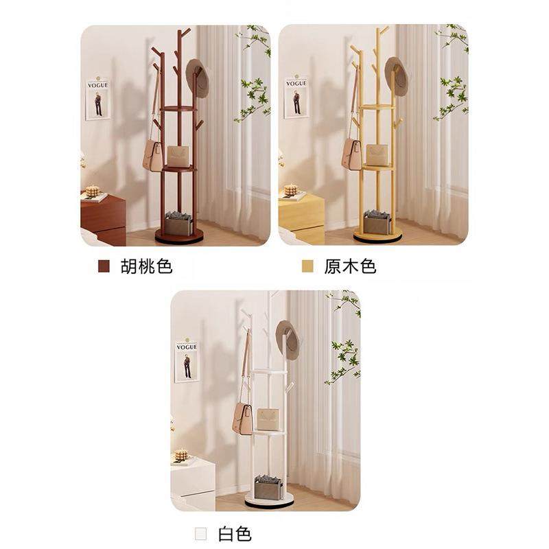 实木转落地挂衣家用旋卧室床边放衣服架子办公架室衣衣帽00架置架