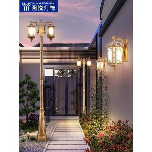 路灯中YY566+6式户外防水家新用院子22v花园别墅小区高杆3米外室