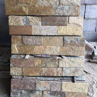 白色文化石厂文化砖墙面雪854花白石材米白色外蘑墙菇石毛家碎石