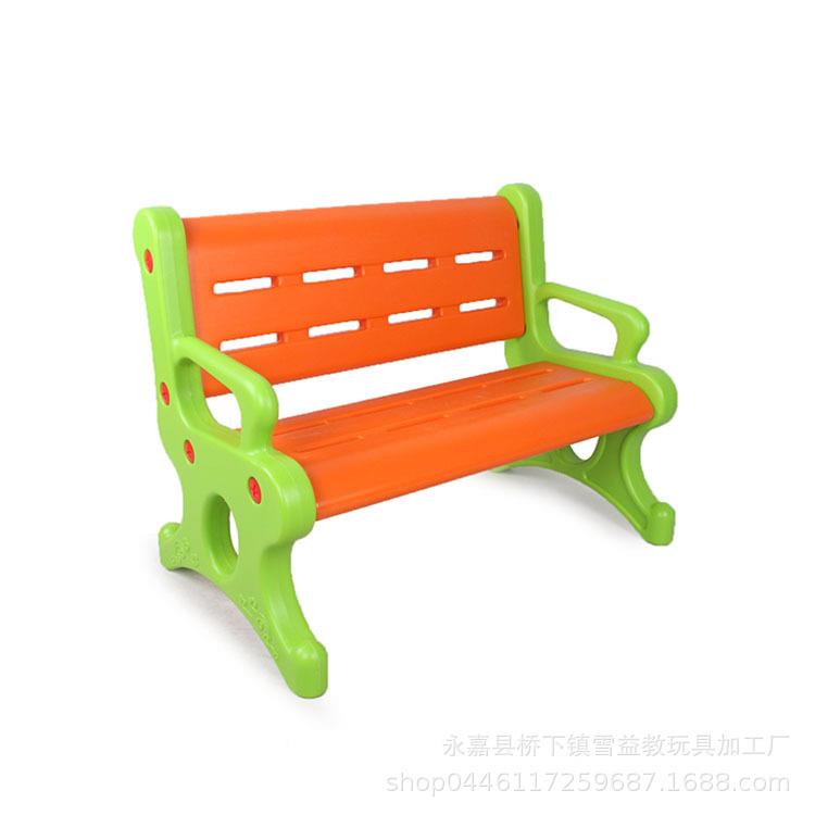 儿童89712加双人椅子凳子区儿园加长靠椅小厚公园休幼闲塑料靠背