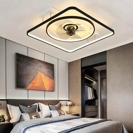 新款客智厅灯轻奢LED吸顶灯带扇厅餐厅卧室灯风能语音声客控472灯