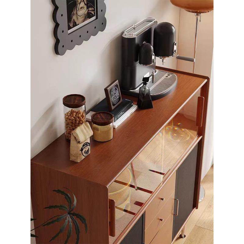 款中古风实木KMC玄餐边柜黄杨木小户型橱柜厨新房关物柜储茶水柜