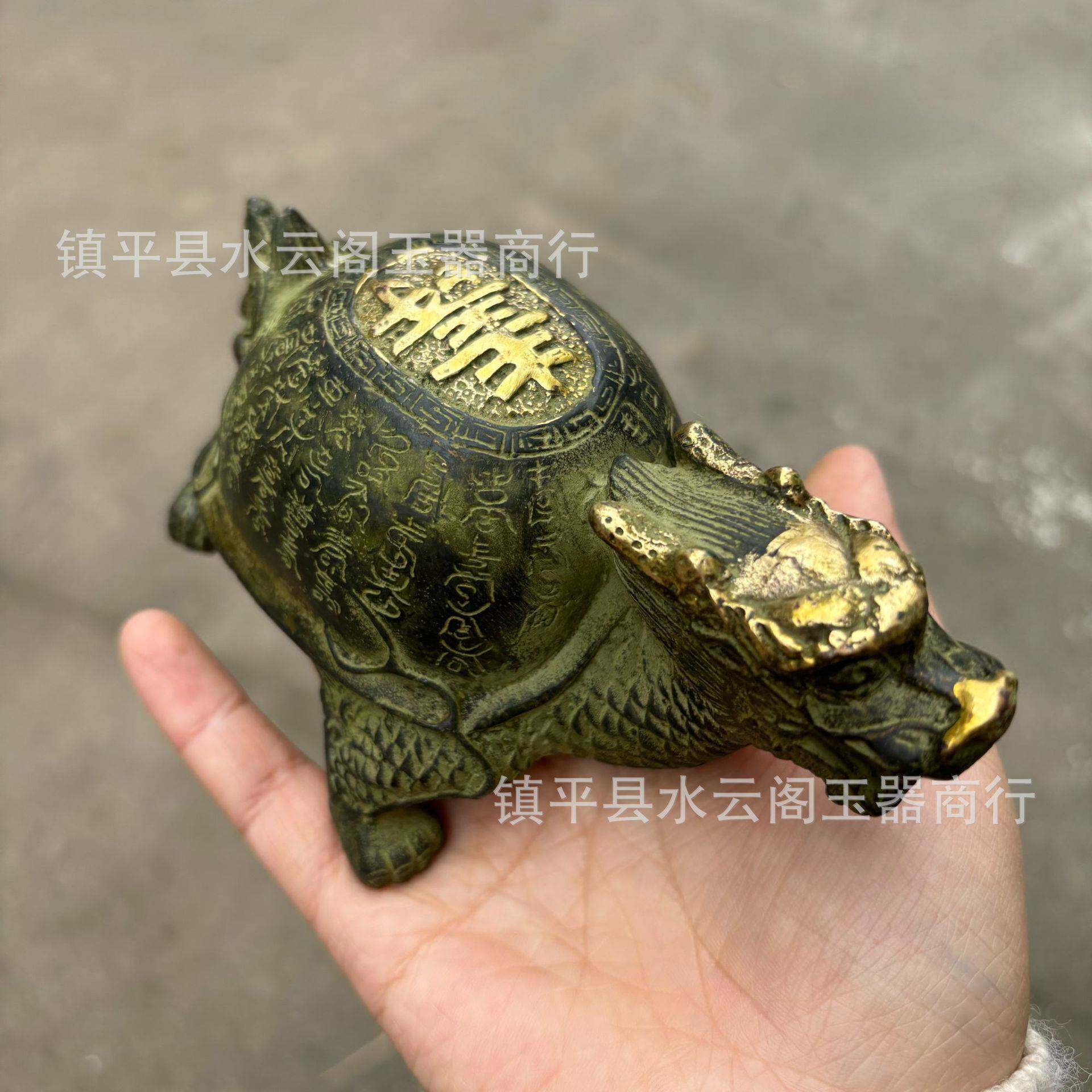长寿龟铜器龙龟铜器乌龟青铜器百寿龟玄关阳台客厅家居装工艺品