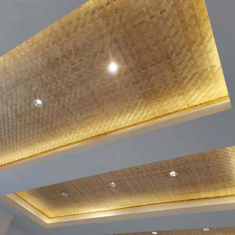 装修竹席吊顶复古贴墙竹编背景民宿饭店草席墙面装饰材料酒店