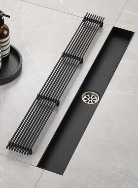 3024不锈钢条黑色欧式卫生形间浴室防臭防反味隐藏式地长漏DDL223