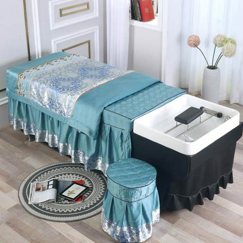 CBA头泰式洗头床罩头疗推理发养美发店按摩拿床罩四件套发OE02洗