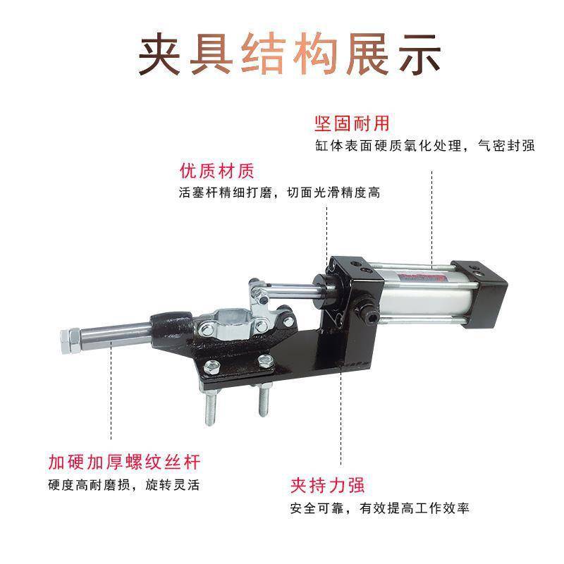 气缸快速夹具 气动夹紧器自动化工装夹具配件 机械手推紧工具夹钳