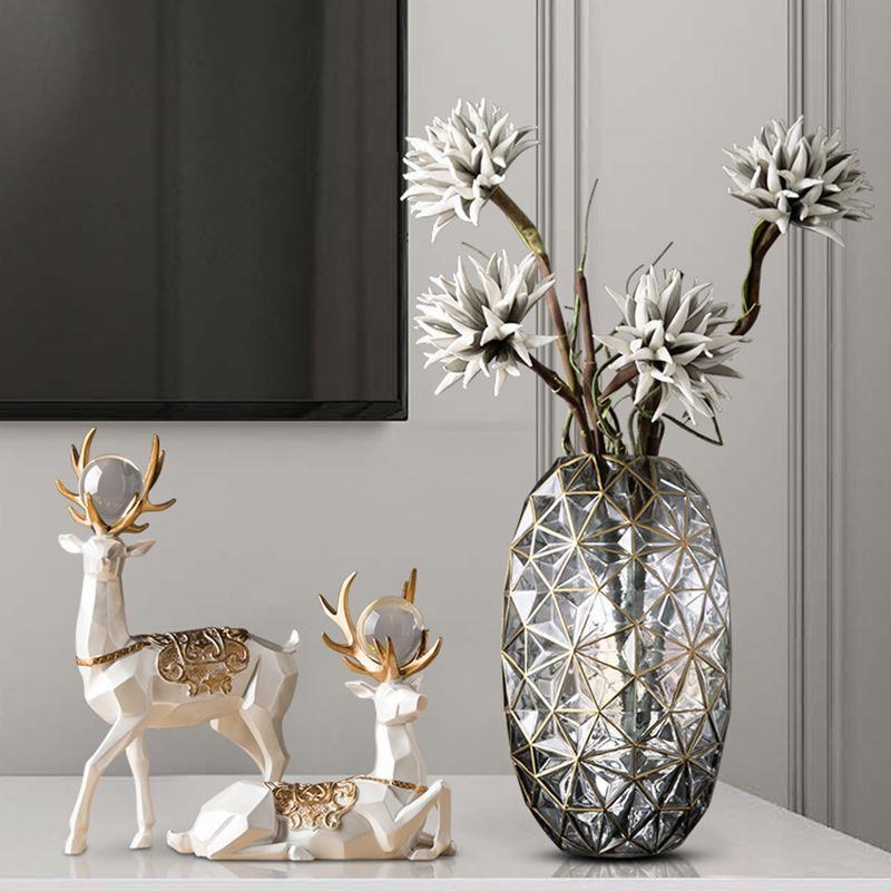 现代简约轻奢电视柜玻璃花瓶摆件高档高端大气装饰品酒柜餐桌客厅