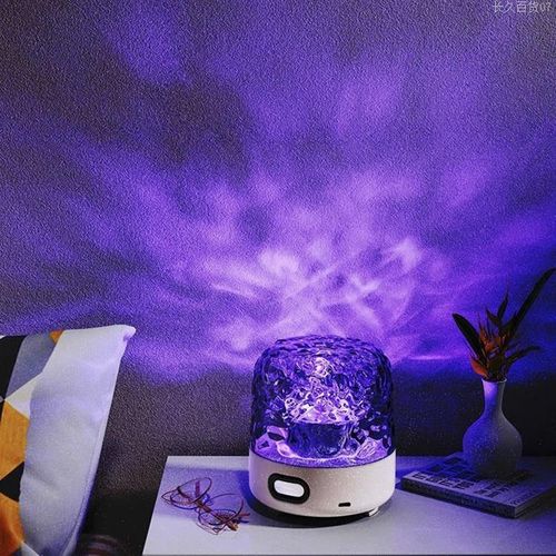 蓝牙音箱水波纹浪漫氛围灯梦幻小夜灯动态台灯卧室床头投影小直发