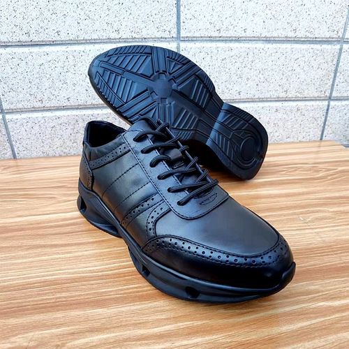 头层牛皮外贸鞋系带春季休闲鞋运动慢跑鞋轻便皮鞋男真皮老爹鞋