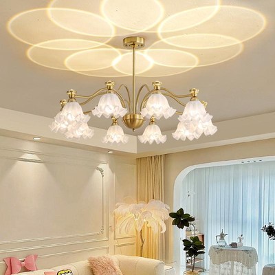 法式客厅灯2025新款简约大气餐厅卧室吊灯奶油中古风全屋灯具