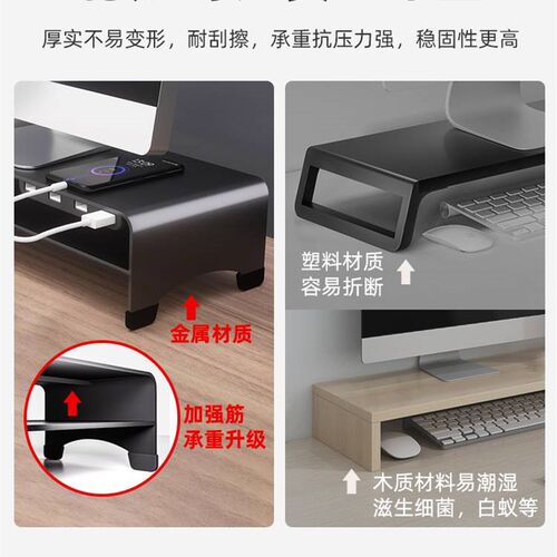 电脑增高架办公室桌面置物架显示器屏托架垫高底座台式支架子