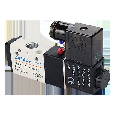 亚德客气动电磁阀3V210-08二位三通气缸控制换向阀DC24VAC220V