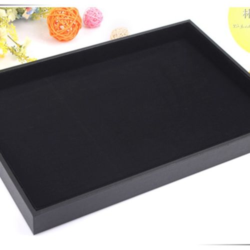 钻石盘平面展示盘黑色绒布首饰托盘摆摊摆件空盘看货盘收纳盘