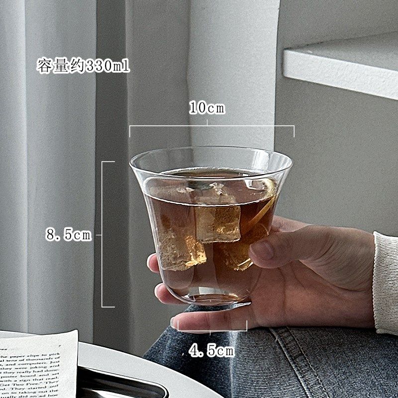 韵器ins比利时反口矮杯咖啡拿铁冷萃玻璃杯古典泡茶杯鸡尾酒杯
