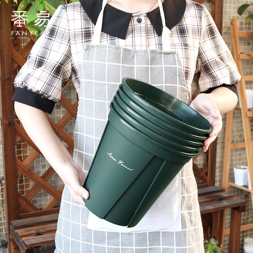 青山控根花盆加厚树脂月季铁线莲绿萝种植盆北欧简约透气塑料花盆
