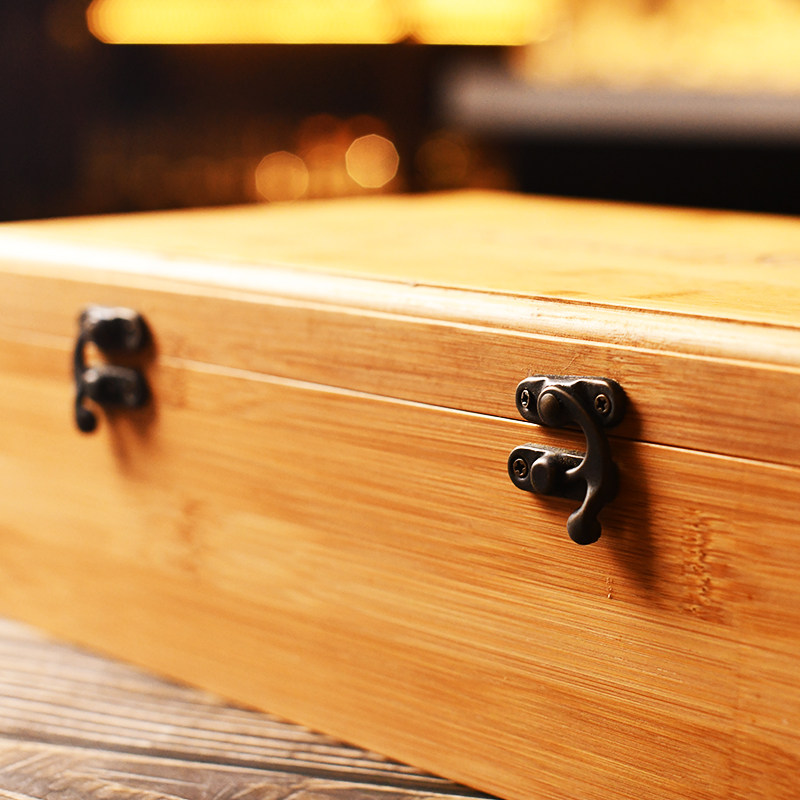 酒吧调酒 竹木盒调酒器具套装玫瑰金色英式调酒器具5件套礼盒装