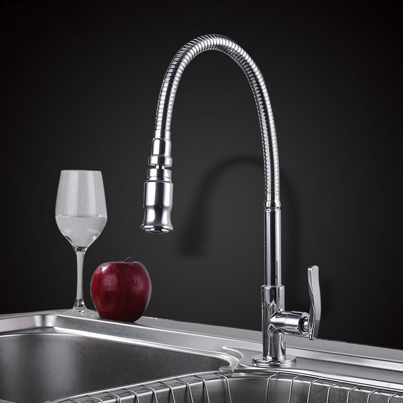 家用厨房单冷万向水龙头全铜自来水洗菜盆阳台洗衣板水槽卫浴龙头