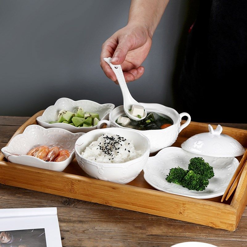 欧式陶瓷月子餐具套装减肥一人食餐盘月子会所医院产孕妇专用碗盘