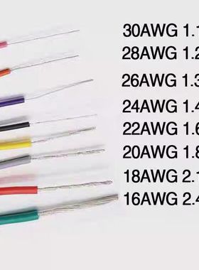 电子线 1007 26AWG 红 黑 黄 蓝 白 绿 橙色 彩色连接线 26号导线