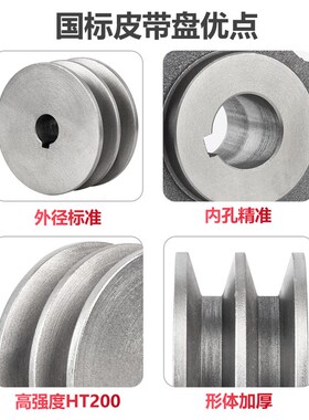 国标皮带轮双槽2a型铸铁180280电机皮带轮柴油机发电机三角皮带盘