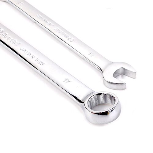 雅赛崎 镜面铬钒钢开口扳手 梅花/两用扳手8 10 12件组合套装工具