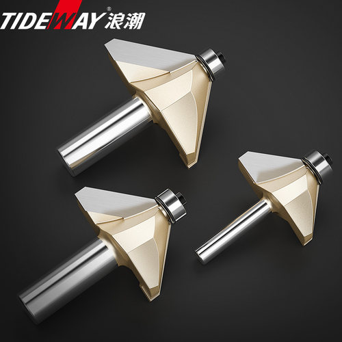 浪潮45度斜角刀木工新型工具斜边倒角铣刀雕刻机修边机刀头大全