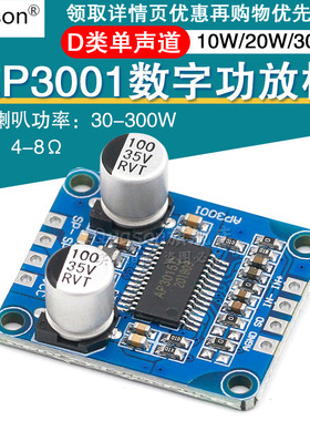 10W/20W/30W大功率功放模块D类数字功放板12V/24V供电DY-AP3001