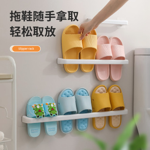 子架收纳置物架 卫生间厕所墙壁门后沥水鞋 浴室拖鞋 架免打孔壁挂式