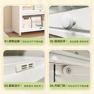 陌族家用钢制书柜玻璃门防尘展示柜儿童书架置物架侧洞洞板铁皮柜