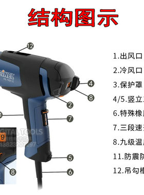 德国STEINEL施特朗进口调温汽车贴膜热风枪发热芯HL 1920E  2000W