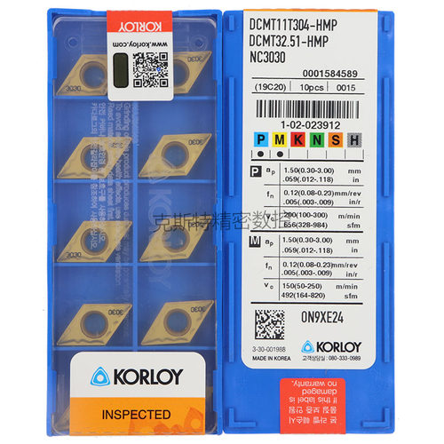 正品克洛伊数控刀片 DCMT11T304-HMP NC3030 加工不锈钢件