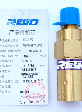 REGO美国力高PRV9432T,9434TP安全阀275C/415PSIG/255/145/150psi