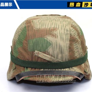 二战经典M35钢盔+破碎裂片盔罩布+夜光猫眼带三合一套装影视道具