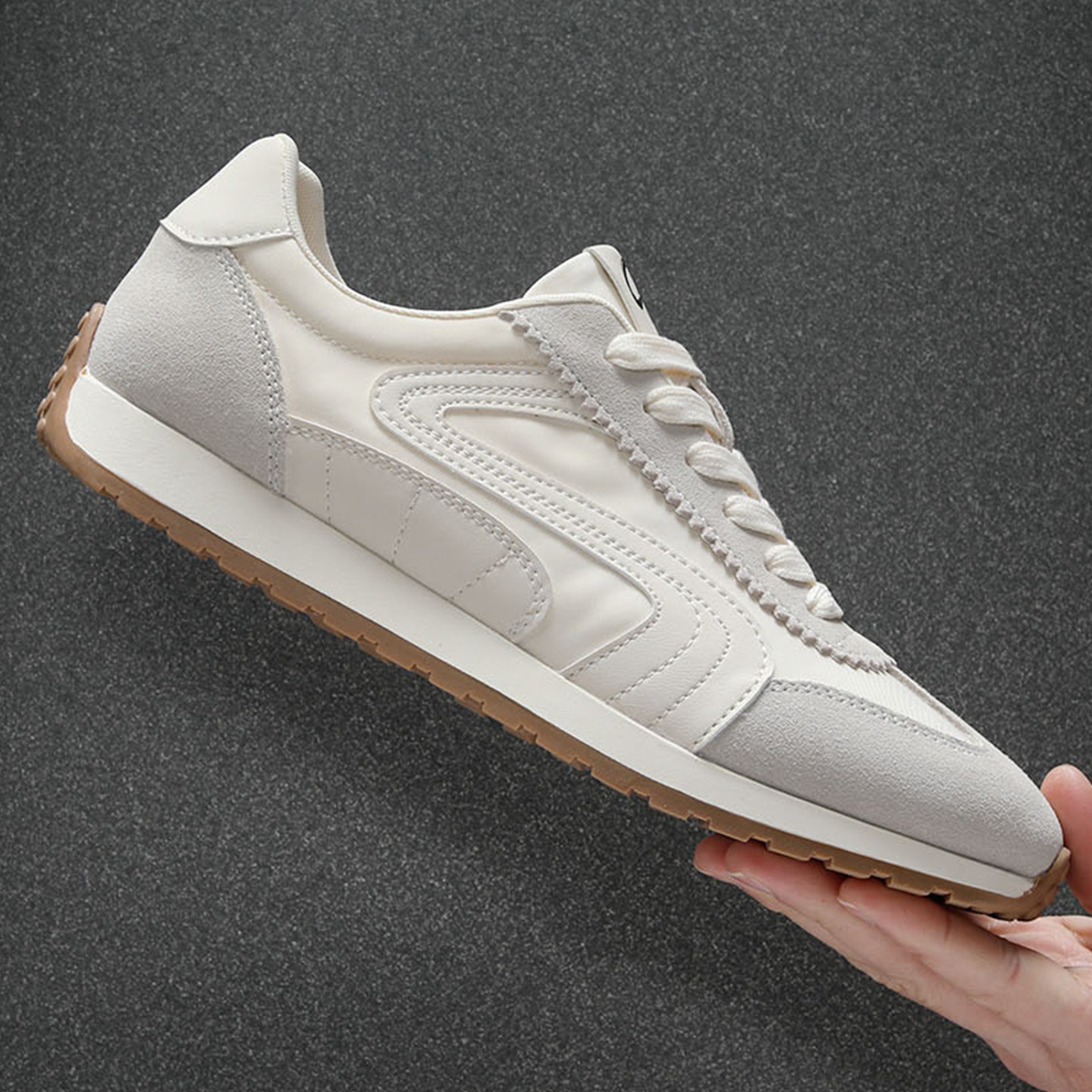 欧洲站德训鞋男2026新款真皮拼接时尚阿甘鞋透气百搭软底休闲鞋子,流行男鞋,德训鞋,淘宝优惠券,粉丝福利购,淘宝优惠卷