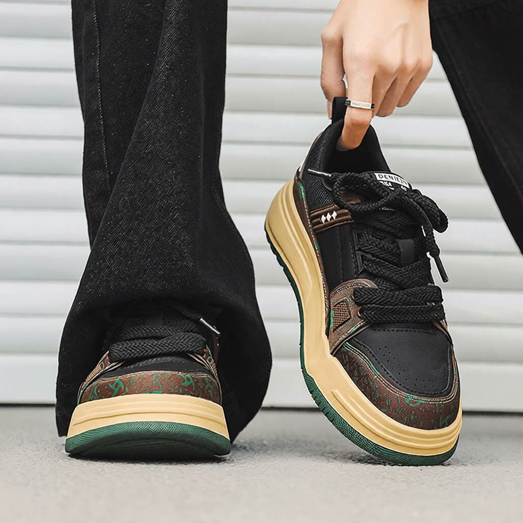 板鞋男2026春秋季新款时尚百搭舒适休闲鞋厚底增高轻便拼色运动鞋