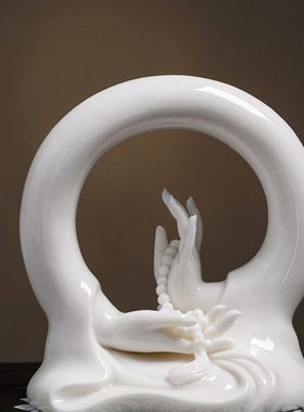 陶瓷车载摆件禅意佛手  和谐佛手创意个性车内仪表盘饰品家居工艺
