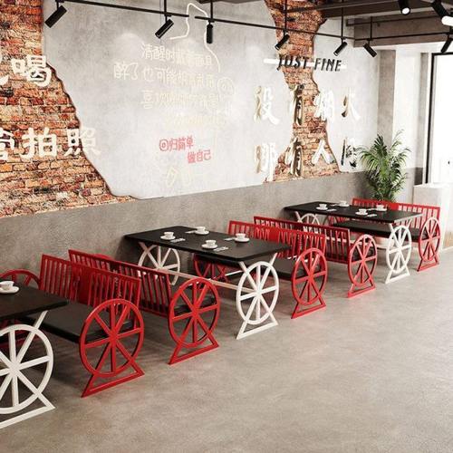 工业风酒吧桌椅清吧烧烤店西餐厅音乐咖啡厅商用铁艺卡座沙发组合