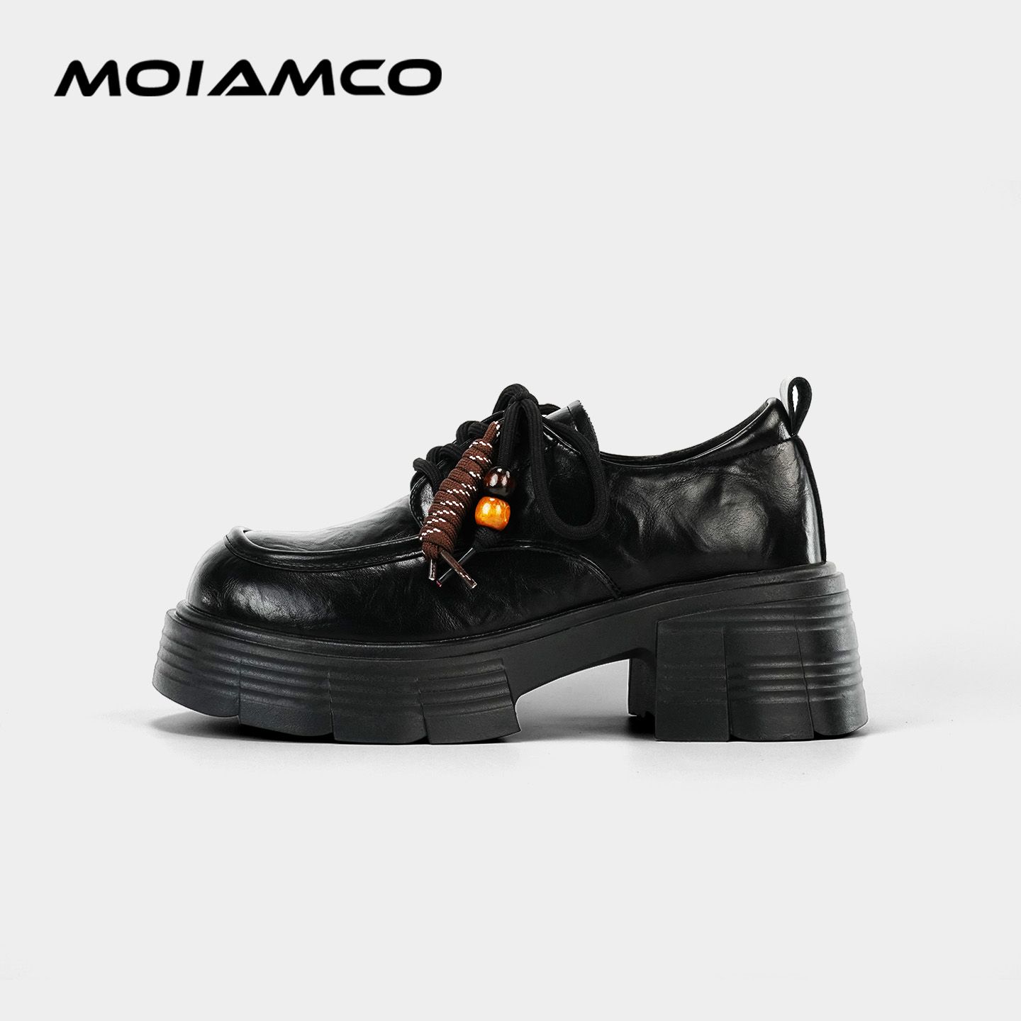 【昕怡严选】Molamco黑色皮鞋女英伦风复古百搭R9928-20