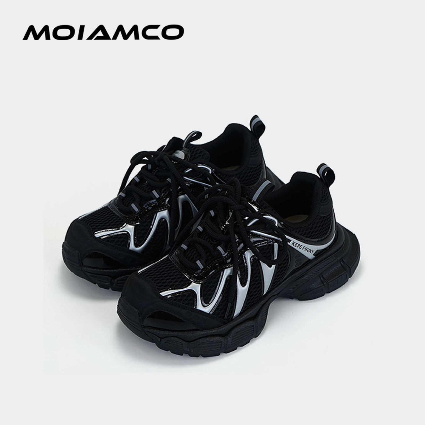 Molamco厚底网面透气老爹鞋户外运动登山鞋H9997-17