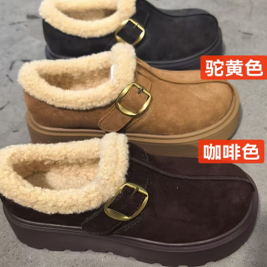 棉靴/毛靴潮流风复古港风棉鞋休闲风秋冬冬季纯色