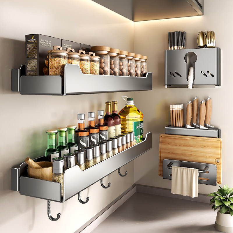 吸盘厨房置物架免打孔调味料品罐C收纳架子墙上多功能壁挂式调料,厨房/烹饪用具,厨房墙壁置物架/厨房墙壁挂架,淘宝优惠券,粉丝福利购,淘宝优惠卷