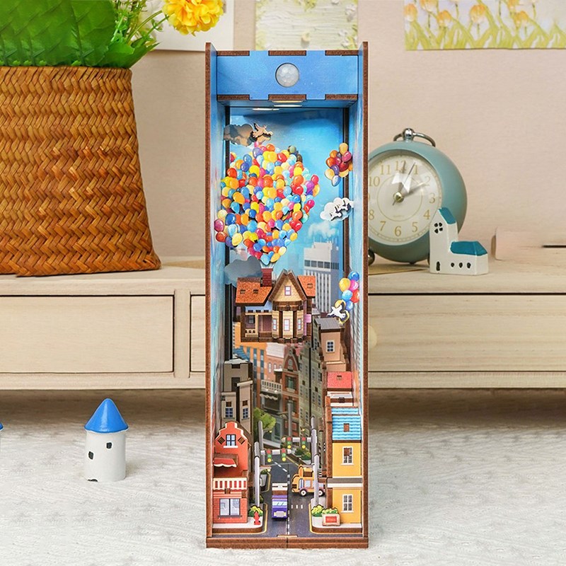 飞屋逐梦记拼装感应书立西西弗夜灯手工diy小屋积木建筑模型摆件