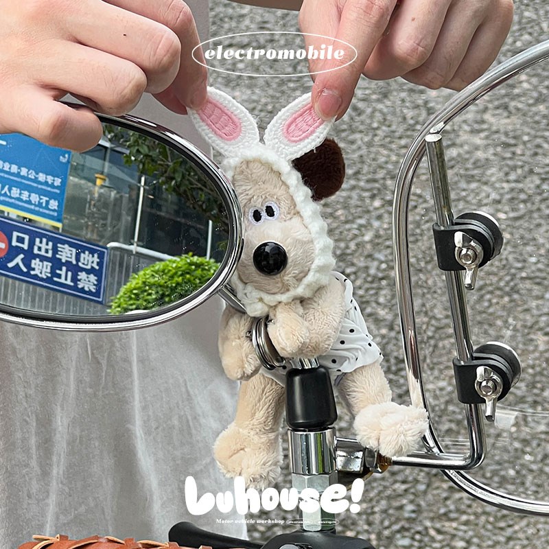 鹿豪斯狗狗磁吸摩托装饰配件可爱电动车自行车创意挂件变装可拆换