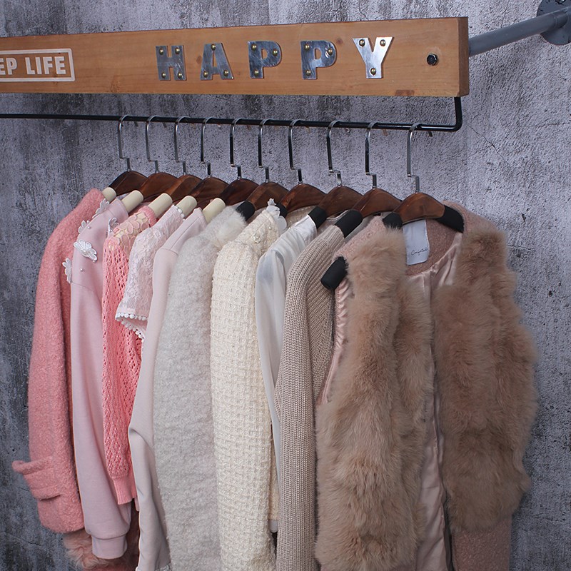 复古木衣架女装加厚衣架实木衣架西装衣架服装P店高档衣架胶棉防