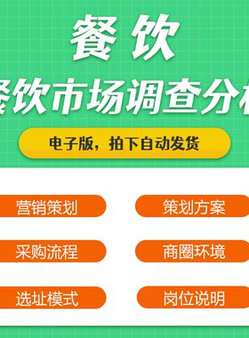 餐饮行业市场调查及商圈分析和选址E菜单的定价与策略员工考核提