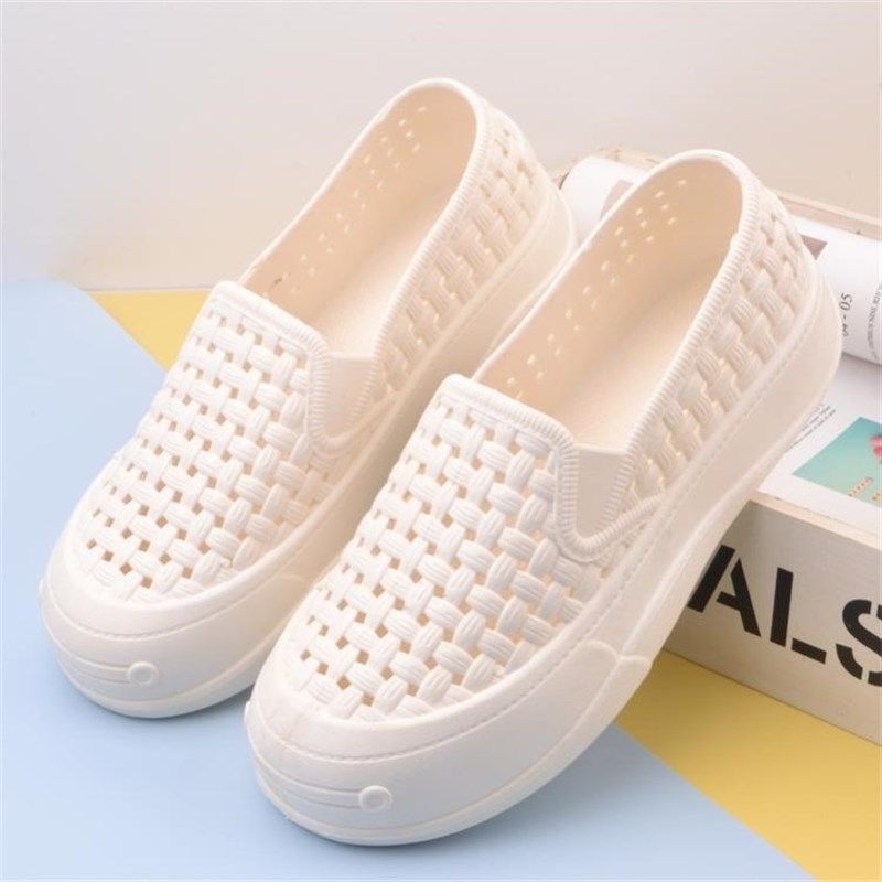 包跟夏季防水白色护士鞋女镂空平底凉鞋软底防滑塑胶女包头工作鞋,女鞋,包头拖,淘宝优惠券,粉丝福利购,淘宝优惠卷
