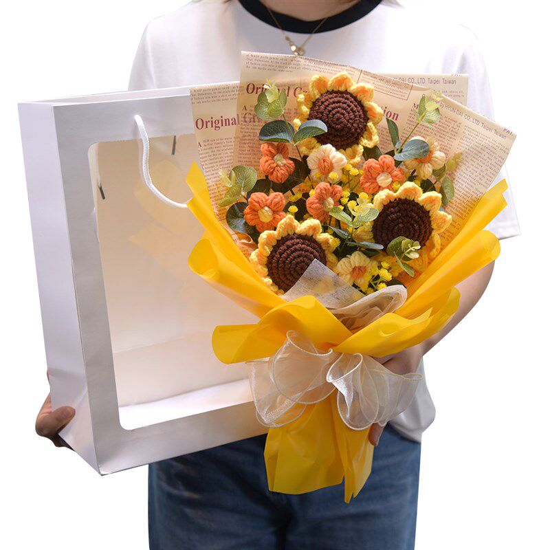 仪式感生日礼物实用女老师手工针织毛线泡芙花创意成品送闺蜜女友,鲜花速递/花卉仿真/绿植园艺,仿真花,淘宝优惠券,粉丝福利购,淘宝优惠卷